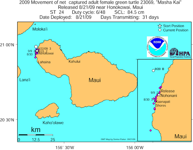 Tracking map for Masha Kai as of Sep 21 09 Tracking map for Masha Kai as of Sep 21 09
